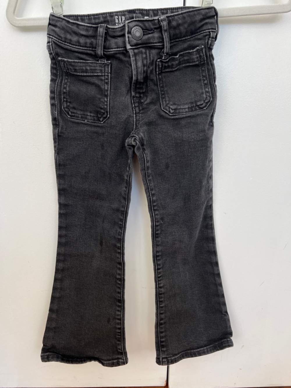 GAP Kids 70s Flare High Rise Jeans, Black, Size 5